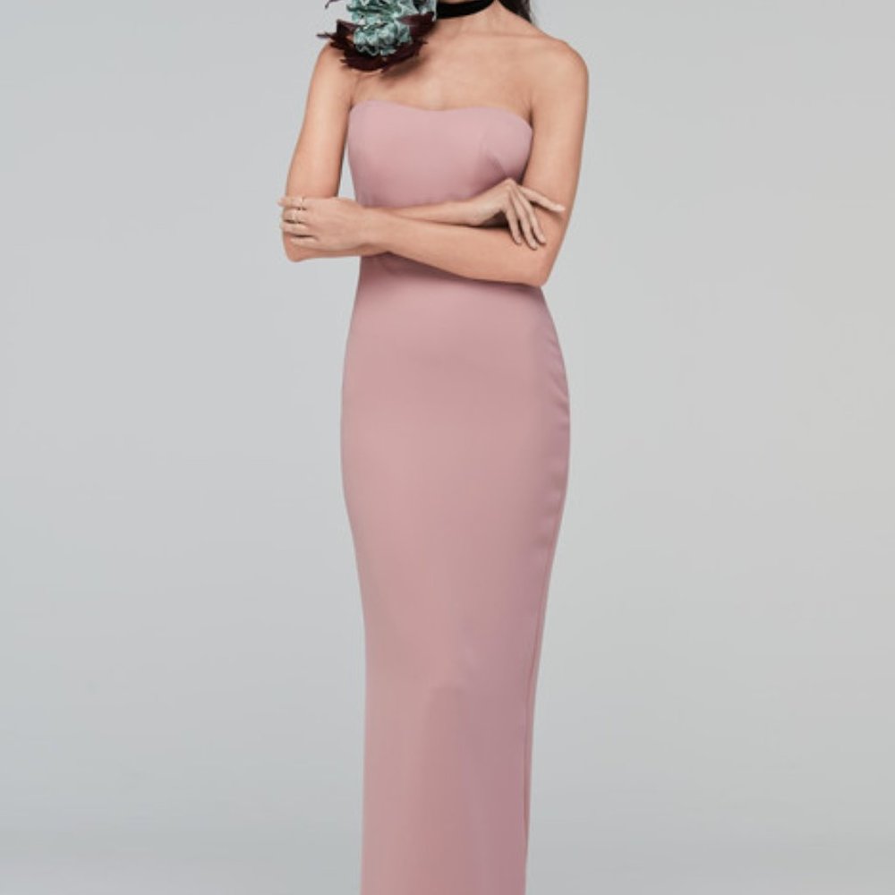 Watters Regan 3803 Strapless Sheath Dress - Morganite - size 12